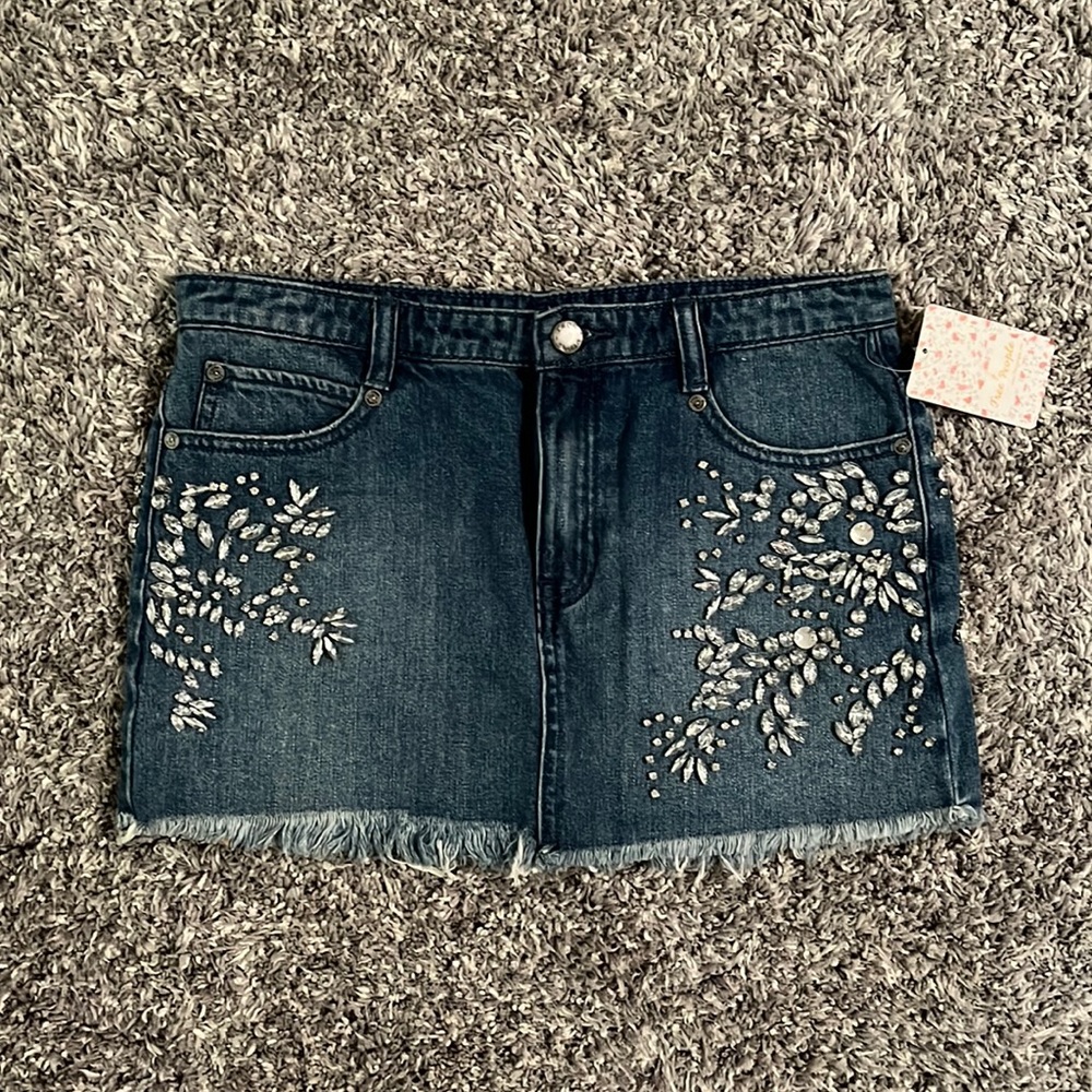 FREE PEOPLE DENIM MINI SKIRT